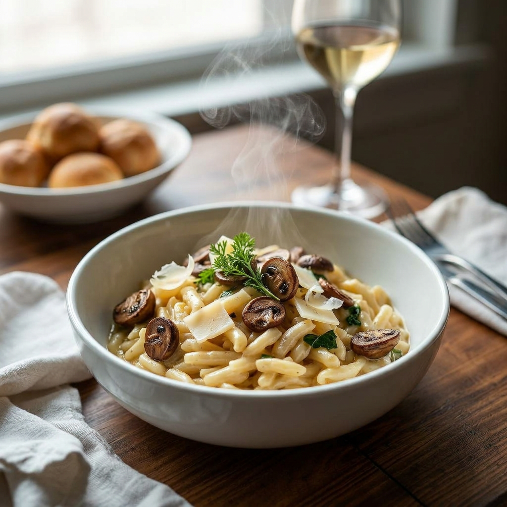 Risotto crémeux aux champignons et parmesan