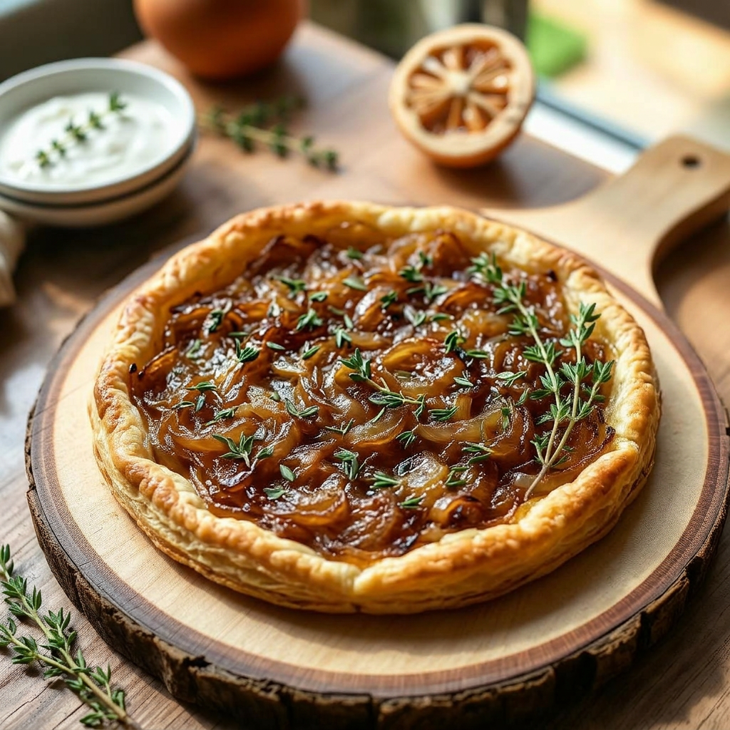 Tarte fine aux oignons caramélisés